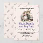 Niedliche Pastelostereijagd und Brunch Einladung (Vorne/Hinten)