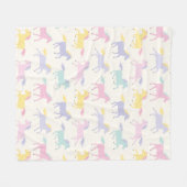 Niedliche Pastelpferde auf cremefarbenem Fleece Bl (Vorderseite (Horizontal))