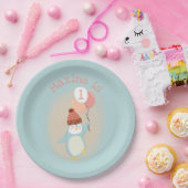 Niedliche Pastelpinguine mit Balloons Pappteller (Party)
