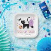 Niedliche Pasteltrick oder -behandlung Pappteller (Party)