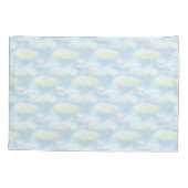 Niedliche Pastelwolken auf hellblauer Farbe Kissenbezug (Rückseite)