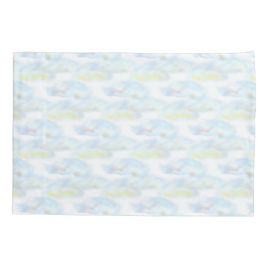 Niedliche Pastelwolken auf Weiß Kissenbezug (Rückseite)