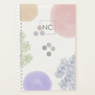 Niedliche Pastete Abstrakt Pinselstriche Monogramm Planer