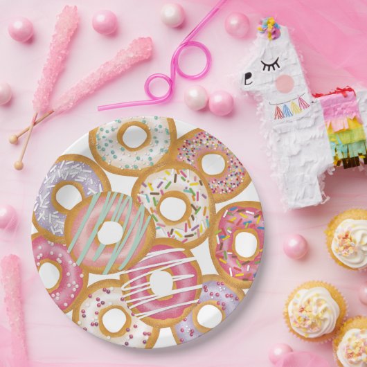 Niedliche Pastete Donuts Geburtstag Pappteller (Party)