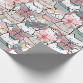 Niedliche Pastete Weihnachtskatzenverpackung Geschenkpapier (Ecke)