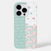 Niedliche Patchwork-Liebe Hearts Rainbows Pastel Case-Mate iPhone Hülle (Rückseite)