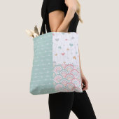 Niedliche Patchwork-Liebe Herz-Rainbows Tote Tasch Tasche (Von Nahem)