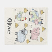 Niedliche Patchwork-Zuchttiere Fleecedecke (Vorderseite (Horizontal))