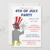Niedliche Patriotische Adler Custom 4. Juli Party Einladung (Vorderseite)