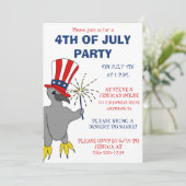 Niedliche Patriotische Adler Custom 4. Juli Party Einladung (Stehend Vorderseite)