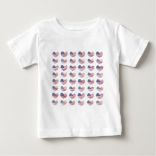 Niedliche patriotische amerikanische Flagge Rustik Baby T-shirt