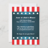 Niedliche Patriotische Bow 4. Juli Party Einladung (Rückseite)