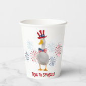 Niedliche Patriotische Ente Pappbecher (Rückseite)