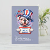 Niedliche Patriotische Party Einladung (Stehend Vorderseite)