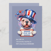 Niedliche Patriotische Party Einladung (Vorne/Hinten)