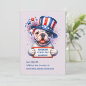 Niedliche Patriotische Party Einladung (Stehend Vorderseite)