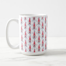NIEDLICHE PATRIOTISCHE ROTE WEISSE BLAUE GNOMES KAFFEETASSE
