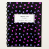 Niedliche Paw druckt Beruflichen Pet Salon Ernennu Planer (Vorderseite)