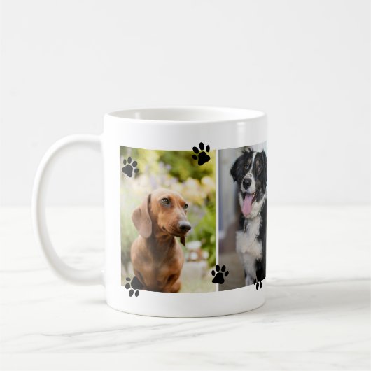 Niedliche Paw druckt vier Begleiter-Fotos Kaffeetasse (Links)