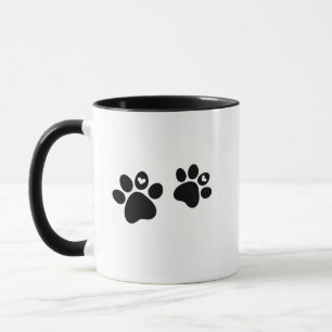 Niedliche Päw Graphic Tasse; Novelty Cat, Dog Love Tasse