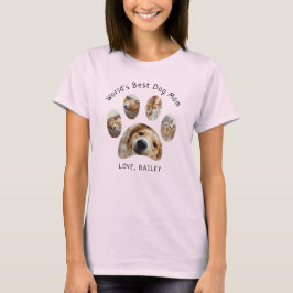 Niedliche Paw Pet Foto Collage Beste Mama T-Shirt