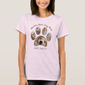 Niedliche Paw Pet Foto Collage Weltbeste Dog-Mama T-Shirt (Vorderseite)