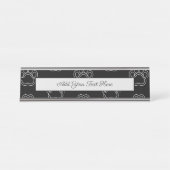 Niedliche Paw Print Animal Dog Lover White Line Co Schreibtischnamensplakette (Vorderseite )