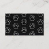 Niedliche Paw Print Animal Dog Lover White Line Co Visitenkarte (Rückseite)
