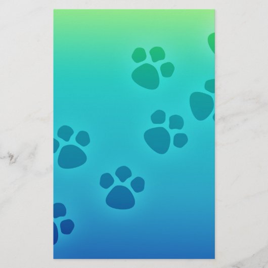 Niedliche Paw Print Animal Tracks Briefpapier (Vorderseite)