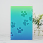 Niedliche Paw Print Animal Tracks Briefpapier (Stehend Vorderseite)