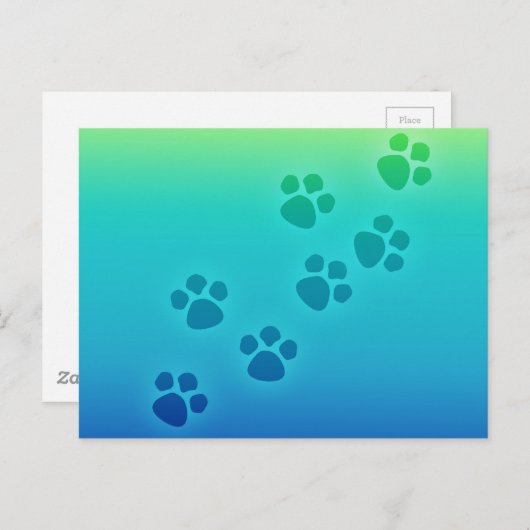 Niedliche Paw Print Animal Tracks Postkarte (Vorne/Hinten)