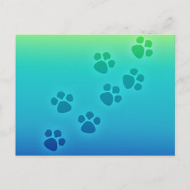 Niedliche Paw Print Animal Tracks Postkarte