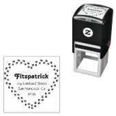 Niedliche Paw Print Heart Rücksendeadresse Permastempel (Beispiel)