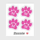 Niedliche Paw Print Personalisiert Erstfarbige Vin Aufkleber (Blatt)