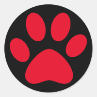 Niedliche Paw Print Pet Katze Hund Einfach Rot Sch