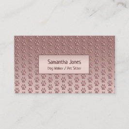 Niedliche Paw Print Pet Sitter Dog Walker Rose Gol Visitenkarte