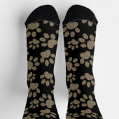 Niedliche Paw Prints Pet Lover Pattern Schwarz Socken (Oben)