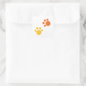 Niedliche Paw-Prints Quadratischer Aufkleber (Tasche)