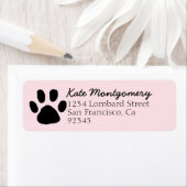 Niedliche Paw-Rücksendeadresse in Pastellfarben (Insitu)