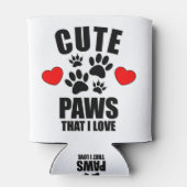 Niedliche Paws, die ich Liebe Dosenkühler (Rückseite)