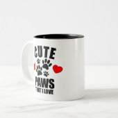 Niedliche Paws, die ich Liebe Zweifarbige Tasse (Vorderseite Links)