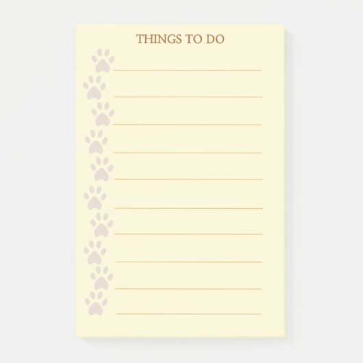 Niedliche Paws Personalisierte Dinge zu tun Post-it Klebezettel (Vorderseite)