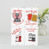 Niedliche PB&J Cut & Share Kids Valentine Day Card Einladung (Stehend Vorderseite)