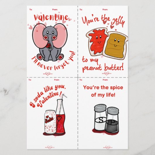 Niedliche PB&J Cut & Share Kids Valentine Day Card Einladung (Vorderseite)