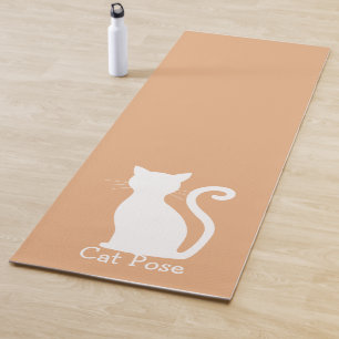Niedliche Peach Cat Silhouette Yogamatte
