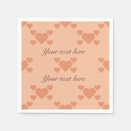 Niedliche Peach Hearts and Text to Write your Mess Serviette (Vorderseite)