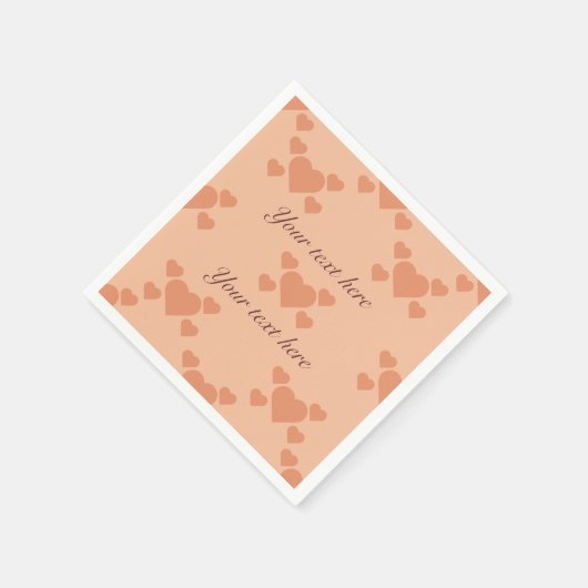 Niedliche Peach Hearts and Text to Write your Mess Serviette (Ecke)