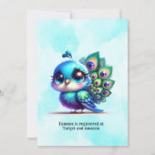 Niedliche Peacock Baby-Dusche Einladung (Rückseite)
