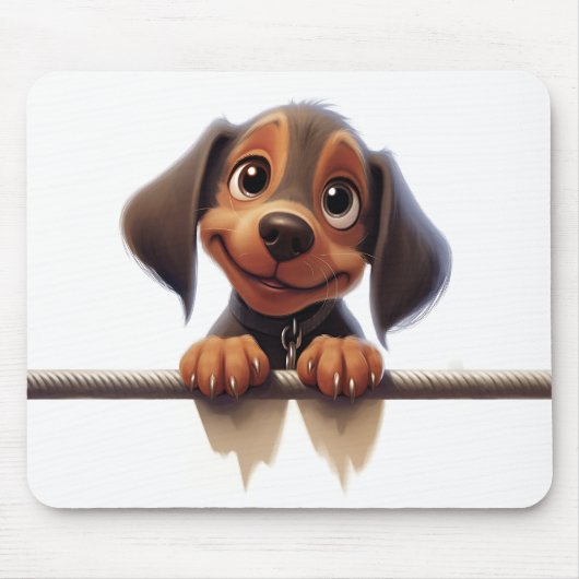 Niedliche Peeking-Dackel Mousepad (Vorne)