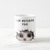 Niedliche Peekkatze, die dir die sonnige Neuheit i Kaffeetasse (Mittel)